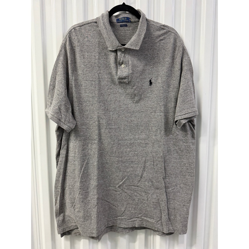 Polo Ralph Lauren Polo Shirt Mens XXL Grey Excellent Classic Fit Cotton Logo
